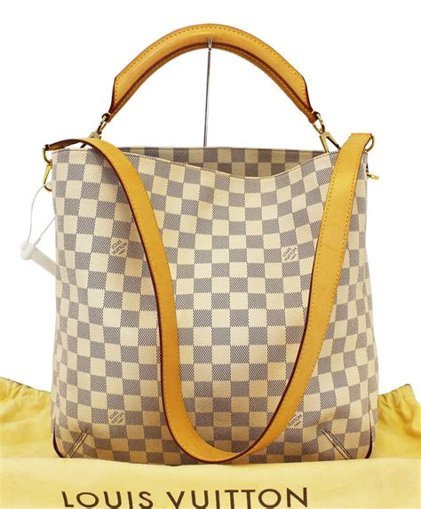 Louis Vuitton Soffi Shoulder Bag White Canvas Damier Azur 